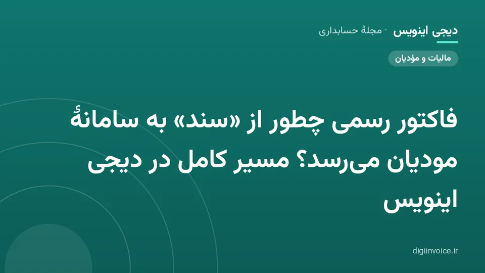 کاور مقالهٔ «فاکتور رسمی چطور از «سند» به سامانهٔ مودیان می‌رسد؟ مسیر کامل در دیجی اینویس» — مجلهٔ حسابداری دیجی اینویس