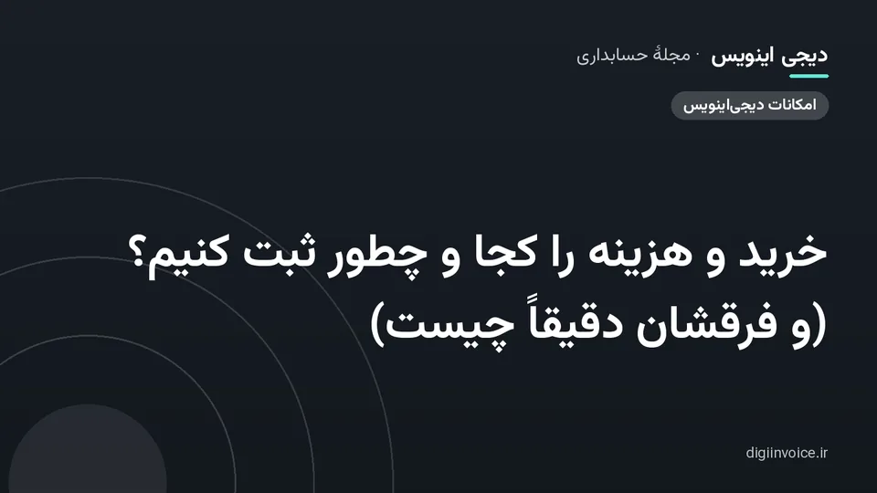 کاور مقالهٔ «خرید و هزینه را کجا و چطور ثبت کنیم؟ (و فرقشان دقیقاً چیست)» — مجلهٔ حسابداری دیجی اینویس