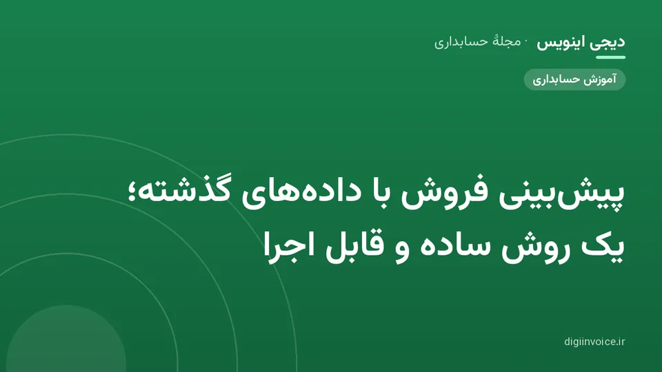 کاور موقت برندشده برای نوشتهٔ «پیش‌بینی فروش با داده‌های گذشته؛ یک روش ساده و قابل اجرا»