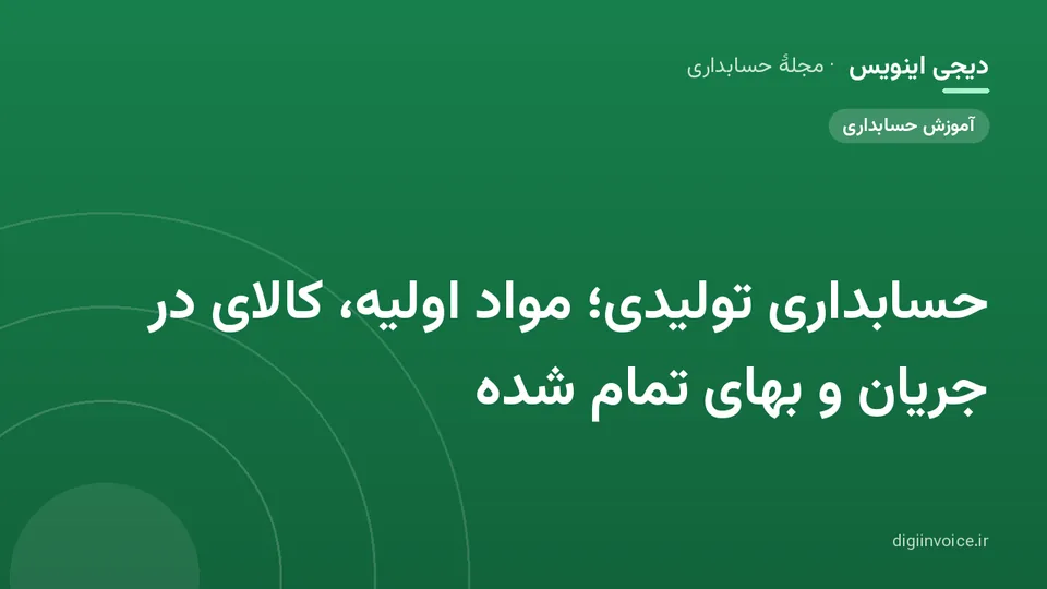 کاور موقت برندشده برای نوشتهٔ «حسابداری تولیدی؛ مواد اولیه، کالای در جریان و بهای تمام شده»