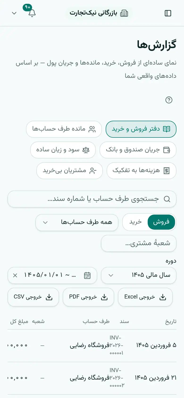 گزارش‌های مالی — صفحه‌ای که «چقدر سود کردم؟» را جواب می‌دهد